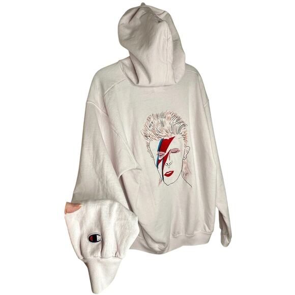 RARE Saint Luis NYC Light Pink Sweatshirt Hoodie VYBES Los Angeles David Bowie M - Picture 3 of 16